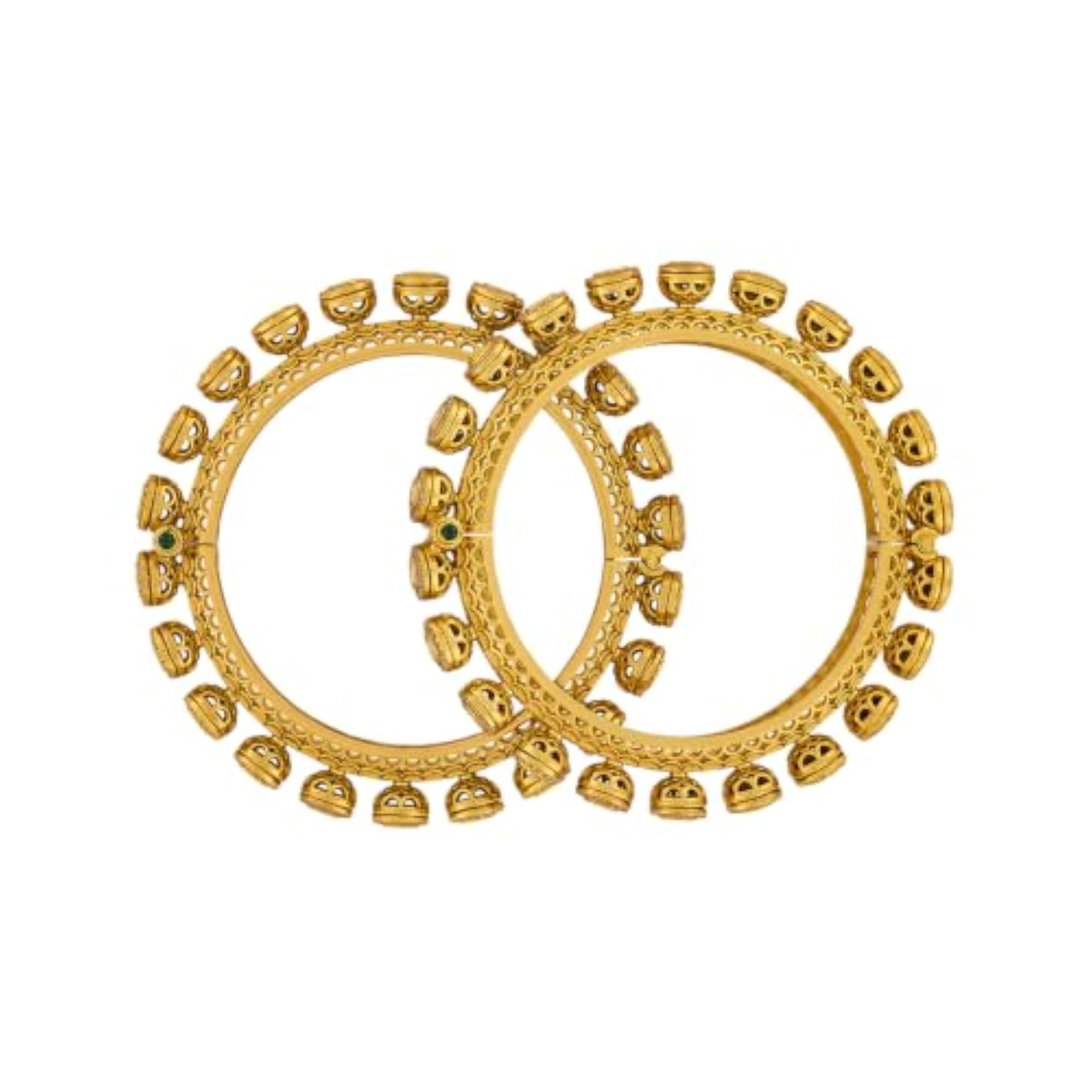 White Victorian Plated Kundan Bangles for Women, Bridal